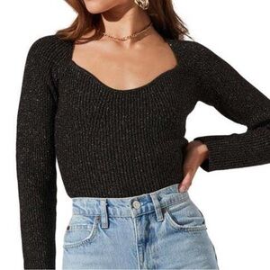 NWT ASTR Black & Gold Sweetheart Sweater